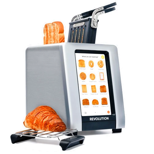 Revolution R180 Connect Plus Smart Toaster with Touchscreen (Bundle with Toastie Press & Warming Rack) Choose from 40+ Bread Types, 7 Browning Levels, & Toastie Press Mode