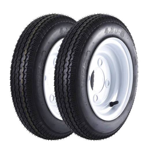 Garvee 4.80-8 4.80x8 480-8 4.80-8 Trailer Tires with 8'' Rims, 4 Lug on 4'', Load Range C, 6PR