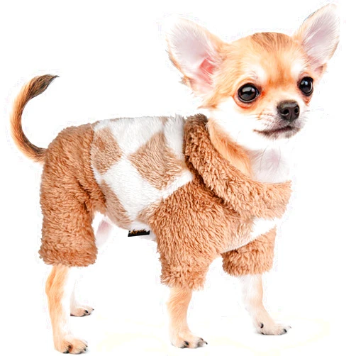 Sebaoyu Turtleneck Dog Pajamas for Small Dogs, Fleece Dog Sweater, Winter Cute Tiny Dog Clothes Outfit Puppy Clothes Pet Jumpsuits Chihuahua Yorkie Cat Clothing (Beige, Medium)