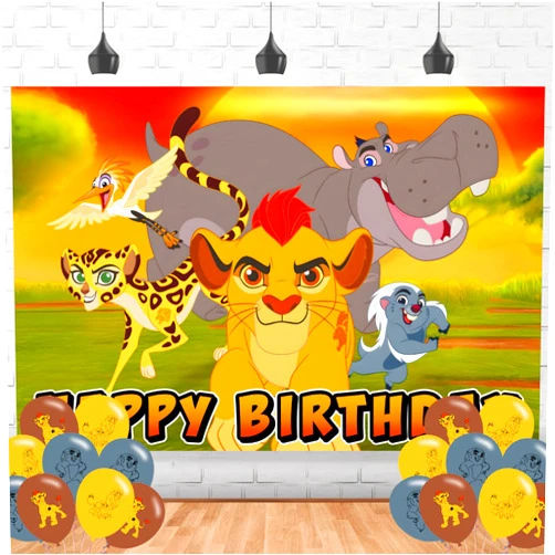 Ezcpigei Guard of Lion Backdrop 5x3 Vinyl Lion Birthday Party Supplies Photography Background Picture Photoshoot Cake Table Decor Banner Video Shoot Drapes Poster