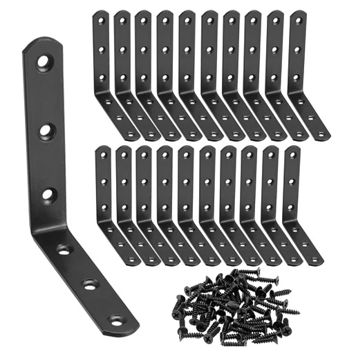 AYSUM 20PCS Black L Brackets 3.1