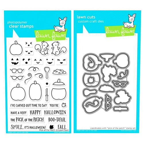 Lawn Fawn Pick of The Patch Clear Stamp Set and Coordinating Lawn Cuts Dies Bundle of Two Items (LF1754 and LF1755)