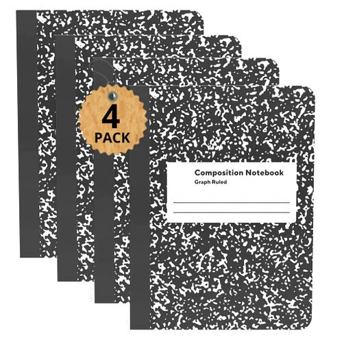 1InTheOffice Graph Paper Composition Notebook, Graph Ruled notebook, Quad Ruled Composition Notebook, 80 Sheets, 7.5