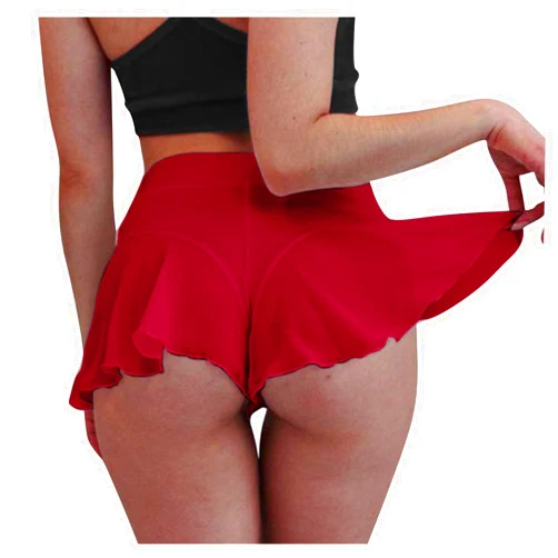 CRNTCEM Womens High Waist Ruffled Shorts Tight Dance Pole Short Mini Tight Bikini Slim Fit Shorts for Easter St Patrick's Day