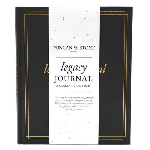 DUNCAN & STONE PAPER CO. Grandparents Legacy Journal - Legacy Book For Parents & Grandparents - Keepsake Grandparents Book - Gifts For Grandparents (Charcoal, 85 Pages)