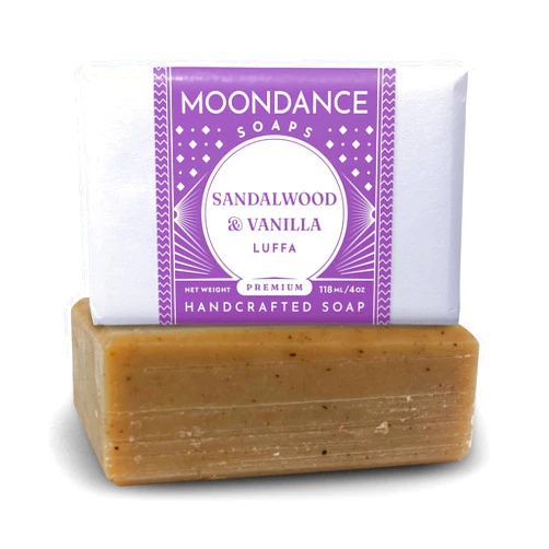 MOONDANCE SOAPS Sandalwood Vanilla Soap - Handmade Soap for Softer Skin with Cocoa Butter, Shea Butter, Sweet Almond, Fragrance and Essential Oils (One Bar, 4 oz)