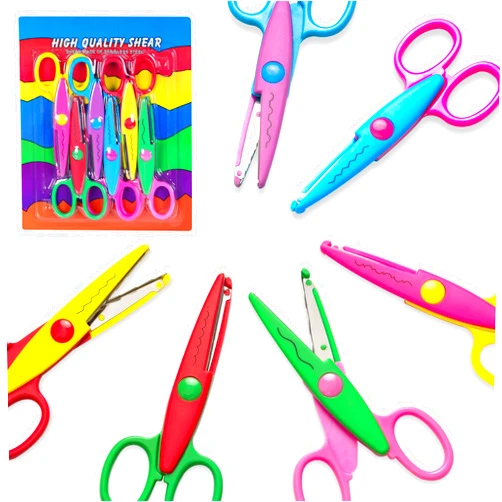 H HILITING GOBOS & PROJECTORS Colorful Craft Scissor Set with Decorative Edge in 6 Patterns Available for Left and Right Handed Safe for Kids Decorative Scissors for DIY, Scrapbooking, Kids Crafts to Make Smooth Cuts 6 Pack
