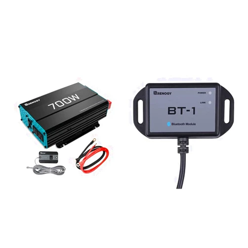 Renogy 700W Pure Sine Wave Inverter 12V DC to 120V AC Converter & Bluetooth Module RJ12 Communication Port Compatible Rover/Wanderer/Adventurer Charge Controllers, BT-1 RS232