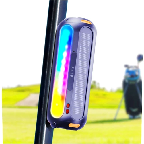 ABFOCE Magnetic Bluetooth Speaker, Golf Speaker with Solar Charging 30H Playtime, 7 Colorful Flashing Lights Outdoor Waterproof Portable Wireless, for Golf Cart Gifts Hiking Camping