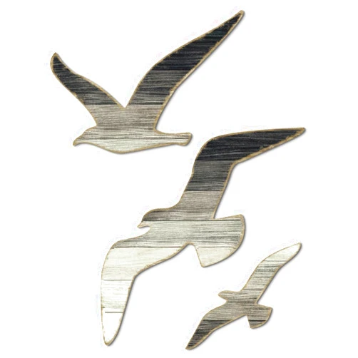 Putuo Decor 3pcs Wood Seagull Wall Decor Beach House Decor Coastal Ocean Themed Theme Wall Art Adhesive Seagull Wall Sculpture Sea Birds Lake House Ocean Decor Vintage Ornaments For Home Bathroom