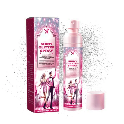 Coolord Body Glitter Spray for Hair and Body,Shiny Glitter Long-Lasting Glitter Body Spray,Quick-Drying Body Shimmery Spray Body Glitter,Suitable for Stage,Festival Rave and Makeup Prom(3.38 Fl Oz) (silvery1)
