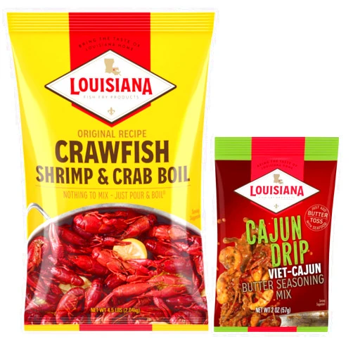 Louisiana Fish Fry Products Crawfish, Shrimp & Crab Boil Seasoning 4.5lb Bag - Spicy & Delicious Seafood Powder Seasoning with Viet Cajun Drip Butter Sauce Boil Combo
