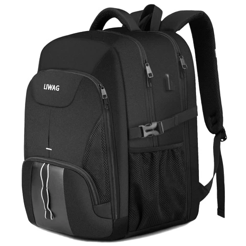 LIWAG Extra Large Backpack for Men 50L,Water Resistant 17.3 inch Travel Laptop Backpack with USB Charging Port,TSA Friendly Big Business Anti Theft Computer Bag Work College School Bookbags Gifts,Black