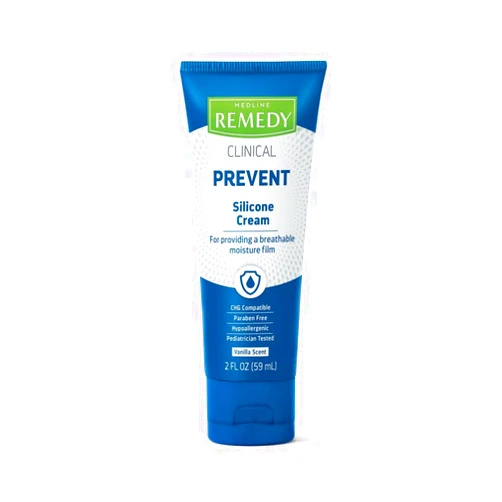 Medline Remedy Clinical Silicone Cream (2 oz Tube), Vanilla Scent, Breathable Film, Soothing, Moisturizing, Nourishing, Hydrating Skin Care, For Cracked, Chapped, Sensitive Skin