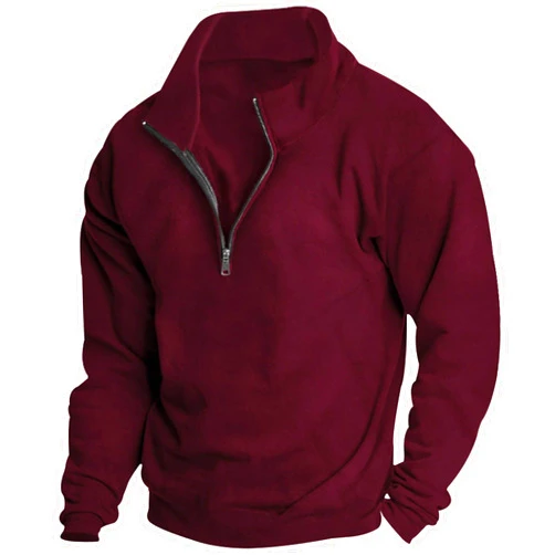 Muscularfit Heavyweight Zip Up Pullover Shirts for Men Long Sleeve Solid Quarter Zip Sweatshirts Lightweight Gym Athletic Top
