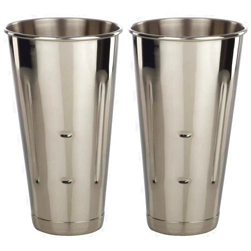 AME D'ESSENCE (2-PC) 30 oz Stainless Steel Malt Cups Commercial Grade Milkshake Maker Steel Cup