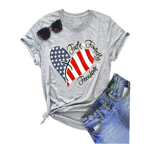 Zarmfly Women American Flag Shirt Independence Day Patriotic T-Shirt 4th of July Tees Shirts USA Flag Star Stripe Tops