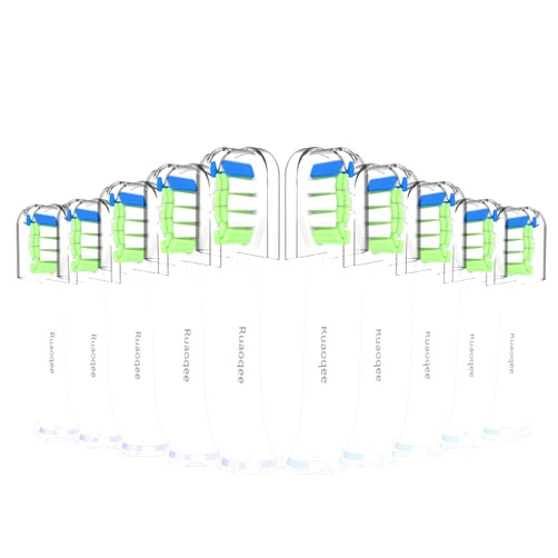 BYITH Toothbrush Replacement Heads for Philips Sonicare, Electric Replacement Brush Head Compatible with Phillips Sonic Care Toothbrush Heads and All Snap-On System, 10 Pack, Green&White