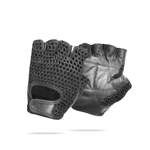 Kango MESH WEIGHT LIFTING PADDED LEATHER GLOVES TRAINING CYCLING GYM BLACK S-004P
