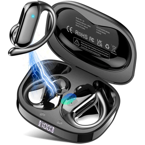 DUSONLAP Open Ear Earbuds, Bluetooth 5.4 Wireless Earbuds with Ear Hooks, 32H HiFi Stereo Open Ear Headphones with Clear Calls, IPX7 Lightweight for Workouts and Running