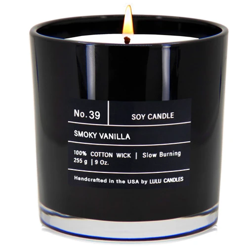 Lulu Candles | Smokey Vanilla | Smells Like Wood & Vanilla | Luxury Scented Soy Jar Candle | Hand Poured in The USA | Highly Scented Long Lasting (9 Oz.)