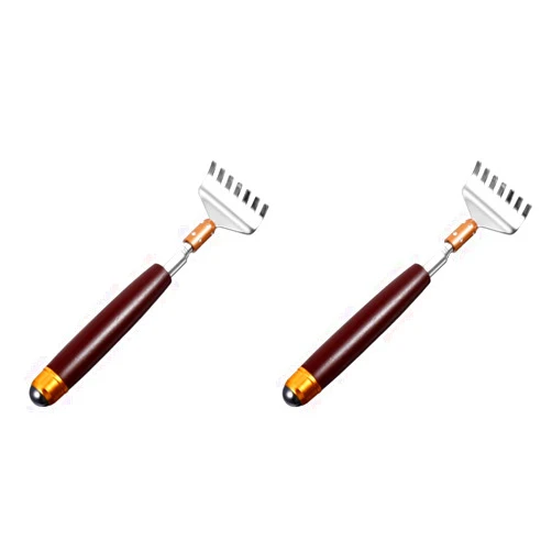 Sanyam 2pcs Back Scratcher Telescopic Stainless Steel Backscratcher Handheld Massager Tool