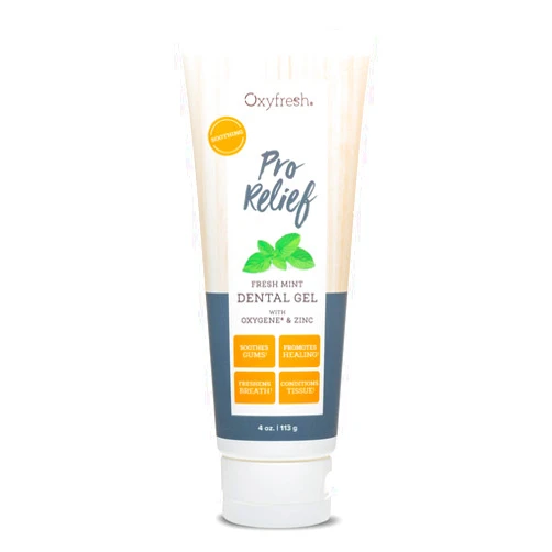 Oxyfresh Premium Pro Relief Dental Gel with Zinc –Infused with Aloe Vera, Chamomile and Xylitol – Dentist Recommended to Help Soothe Gum Tissue. 4 oz.