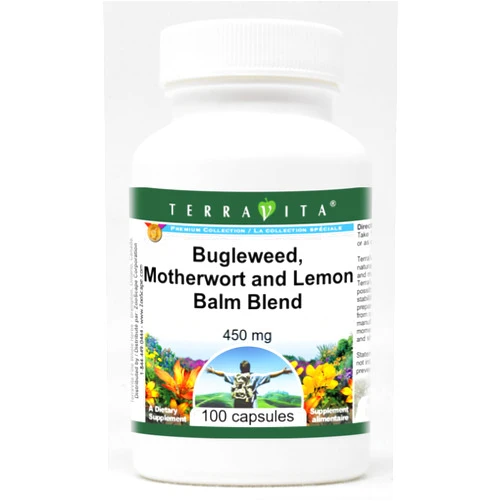 Terravita Thyroid Support - Bugleweed, Motherwort and Lemon Balm - 450 mg (100 Capsules, ZIN: 511178) - 3 Pack