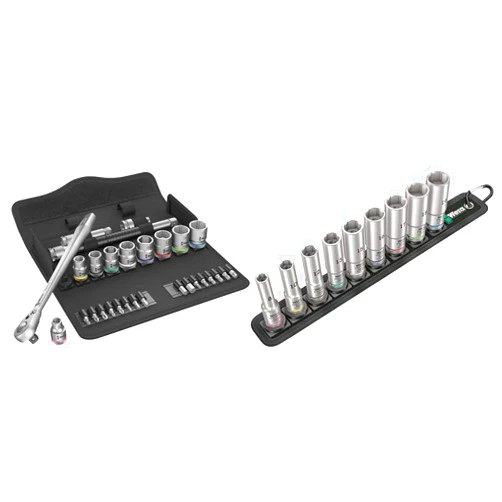 Wera 05004048001 8100 SB 8 Zyklop Metal Ratchet Set with Switch Lever, 3/8