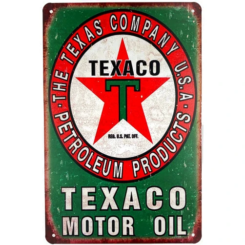 Forever_USA Tin Sign Metal Wall Decor | Gas Station Motor Oil Company | 8 x 12 in | Decorative Plaque Poster For Home Bar Room Garage Decor | Vintage Retro Man Cave Style