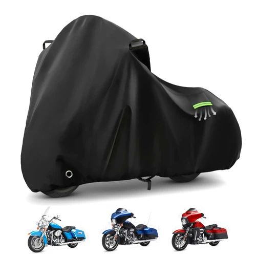 KERANTY Motorcycle Cover Waterproof for Touring Models Road King/Road Glide/Street Glide/Electra Glide, Heavy Duty Sun UV Rain Snow Outdoor Protection Motorbike Cover with Soft Cotton Lining & Lock Hole
