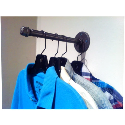 William Roberts Vintage Industrial Chic Wall Mounted Pipe Storage Hook, Ideal for Hanging Clothes, Hanging Plants, or as Floating Shelf Brackets, Urban and Loft Style, Powder Coated Finish, Multiple Color and Size Options