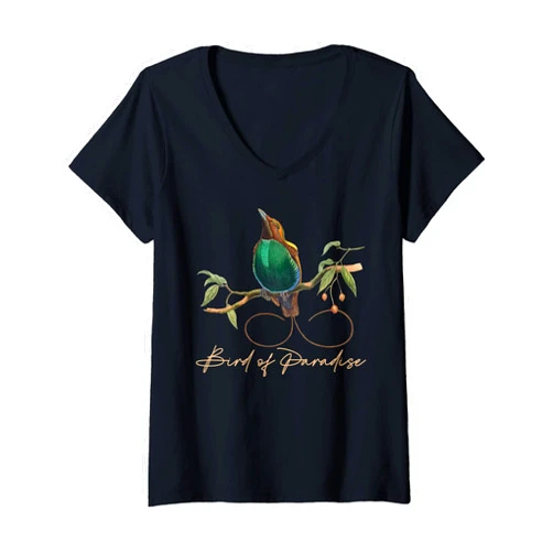 Birds With A Stout Body Or Small Animal Lover Womens Flying Birds Of Paradise Flying Animal Pigeon V-Neck T-Shirt