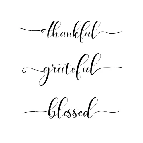 AZDIY Grateful Thankful Blessed Stencils 3 Pcs Stencil Set for Painting on Wood Laser Cut Painting Stencil for Wall, Signs, Crafts Home Decor