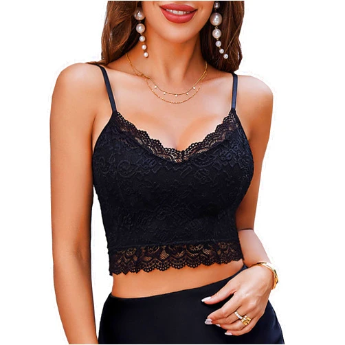 Avidlove Lace Bralette for Women Spaghetti Strap Tank Top V Neck Slim Basic Camisoles