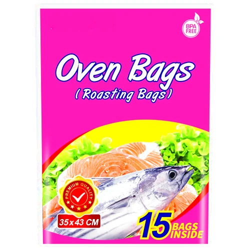 OOFLAYE 15×Oven Bags, Cooking Roasting Bags Medium Size for Meats Chicken Fish Vegetables (14×17 inch)