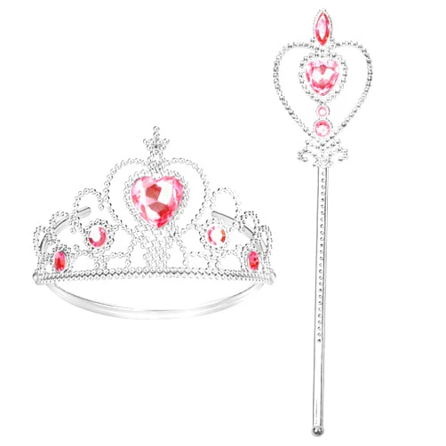 Cocojeci Tiara for Little Girls Princess Crown, Princess Dress Up Tiara and Wand Birthday Crown for Girls 3-6 Kids Toy Gift