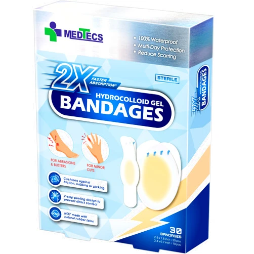 Medtecs Hydrocolloid Gel Bandage, Ellipse 20ct + Strip 10ct, Long-Lasting,Waterproof Adhesive for First Aid,Advanced Cushion for Blister Prevention & Wound Care,2X Fast Healing for Heel,Fingers & Toes