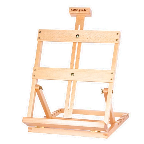 Falling in Art Heavy-Duty H-Frame Tabletop Easel for Painting, Adjustable Beechwood Desktop Easel, Portable Canvas Stand for Adults, Beginners and Artists