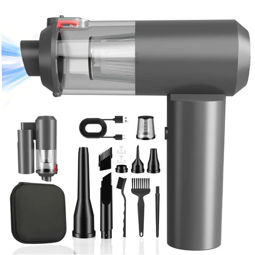 JYNSROU Airifypro Vac V2 Car Vacuum Cleaner, 16000PA Mini 90° Handheld Car Vacuum Portable Cordless, 4 in 1 Compressed Air Duster and Vacuum Keyboard Cleaner with Brushless Motor for Car, Home,Office