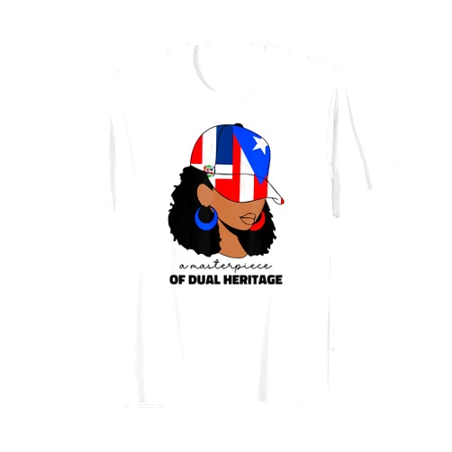 Cute Dominican And Puerto Rican Designs Co. Dominican And Puerto Rican Rico Flag DominiRican Afro Women T-Shirt