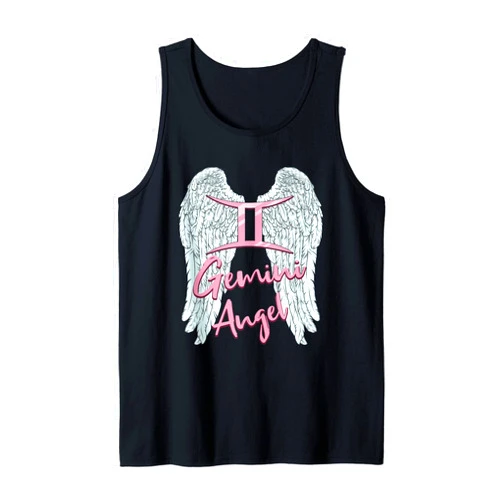 Gemini Zodiac Sign Angel with Angel Wings Gemini Angel Zodiac Sign with Angel Wings for Women Tank Top