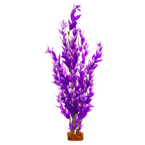 GloFish Plant Aquarium Décor, Purple and White Extra-Large, Fluorescent Under Blue LED Light