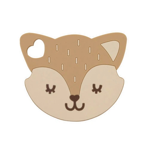 Pearhead Fox Silicone Baby Teether, Teething Toy for Babies 0+ Months, BPA Free Teether, Safe and Gentle Teething Relief