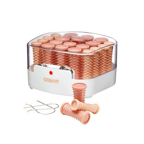 Conair Double Ceramic Hot Rollers for Long, Medium, and All Hair - Hair Curler - Hair Roller Clips Included - 1/2 inch, 3/4 inch, and 1 inch Rollers