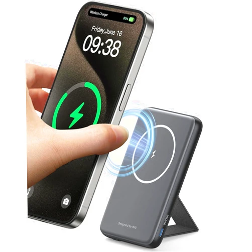 INIU for MagSafe Portable Charger, Ultra Slim 6000mAh 20W Magnetic Power Bank with Foldable Stand, USB-C in&Out Wireless Battery Pack, for iPhone 15/15 Plus/15 Pro/15 Pro Max, iPhone 14/13/12 Series
