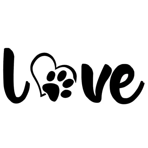 Roxy's Walls Paw Love Paw Dog Room Decor Decals pet Decal Dog Wall Decor Vinyl Paw Sticker Animal Footprint Wall Art Decoration (11 inches, Black and Red)