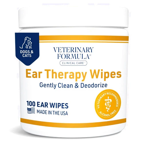 Veterinary Formula Clinical Care Ear Therapy Wipes, 100ct – Cat and Dog Ear Cleaner – Help Relieve Itchy Ears Quickly & Effectively Remove Dirt, Debris, and Foul Odor