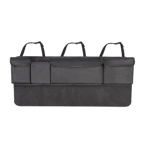 ZJchao Car Organizer, Kick Mats Back Seat Protector Car Trunk Organizer Car Trunk Organizer with 4 Large Pockets for SUV Truck Van