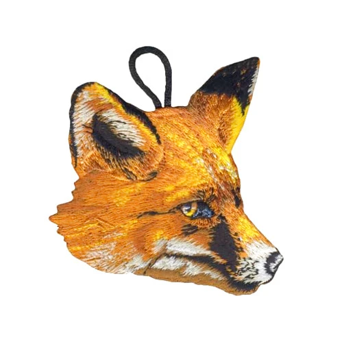 ClassB Realistic Wood Badge Fox Critter Head Embroidered Patch - ClassB
